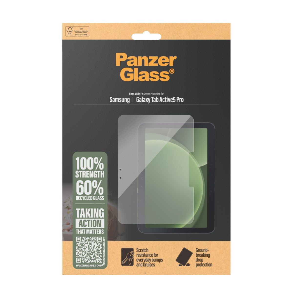 PanzerGlass® Screen Protector Samsung Galaxy Tab Active5 Pro | Ultra-Wide Fit